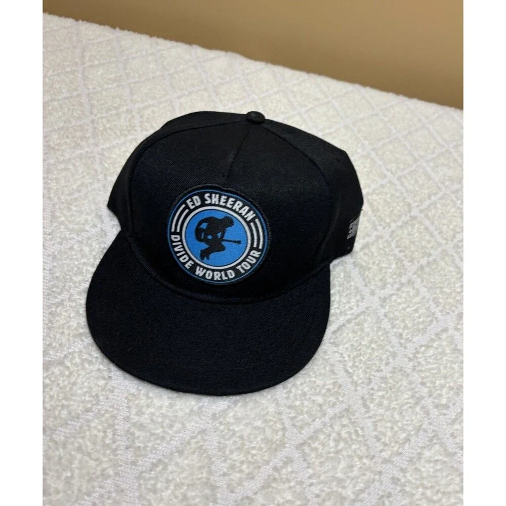 Ed Sheeran Divide World Tour Music Concert Embroidered Patch Black Snap Back Hat